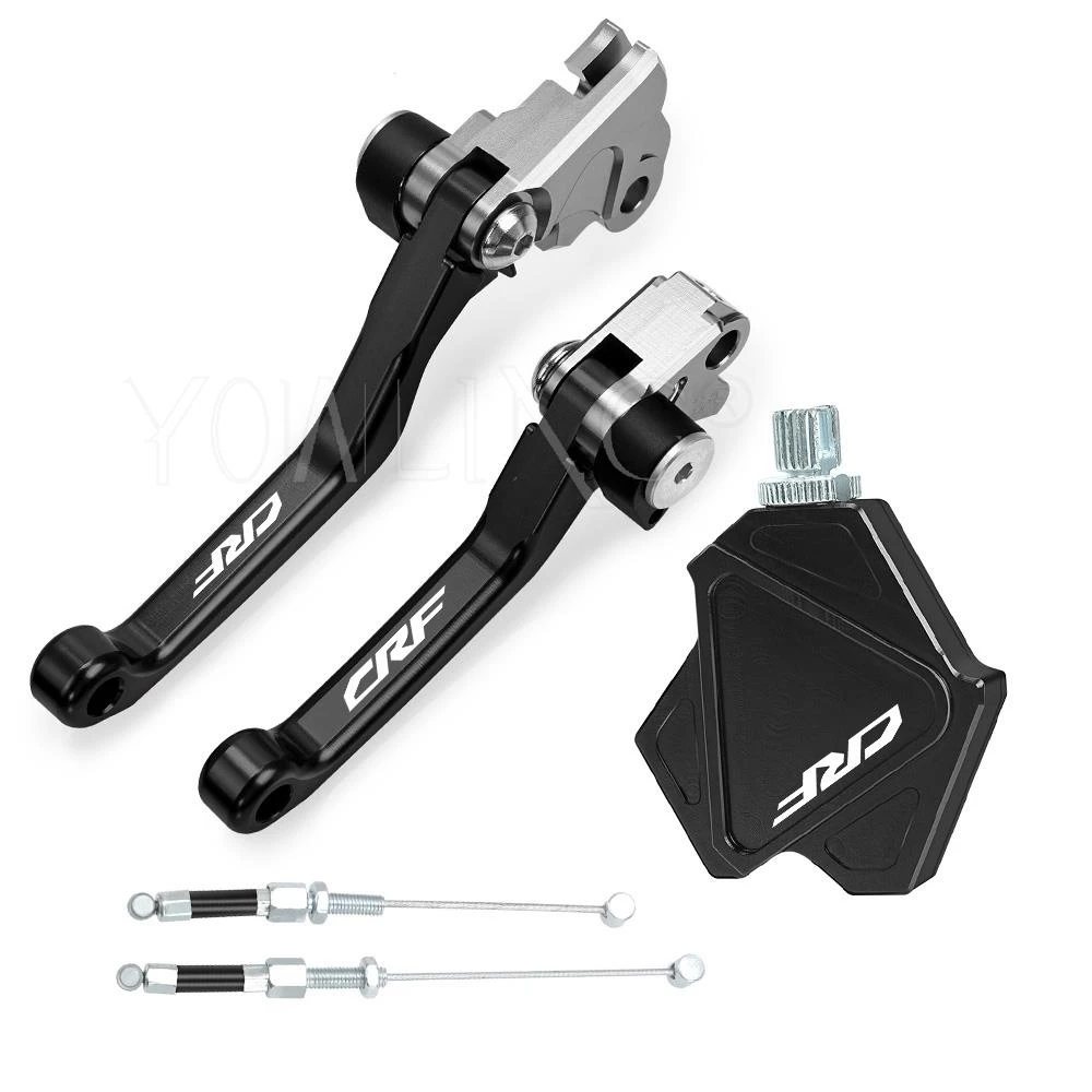 CNC Dirt Bike Brake Clutch Levers Stunt Clutch Easy Pull Cable System Set For Honda CRF150F CRF230F CRF250F CRF 150 230 250 F