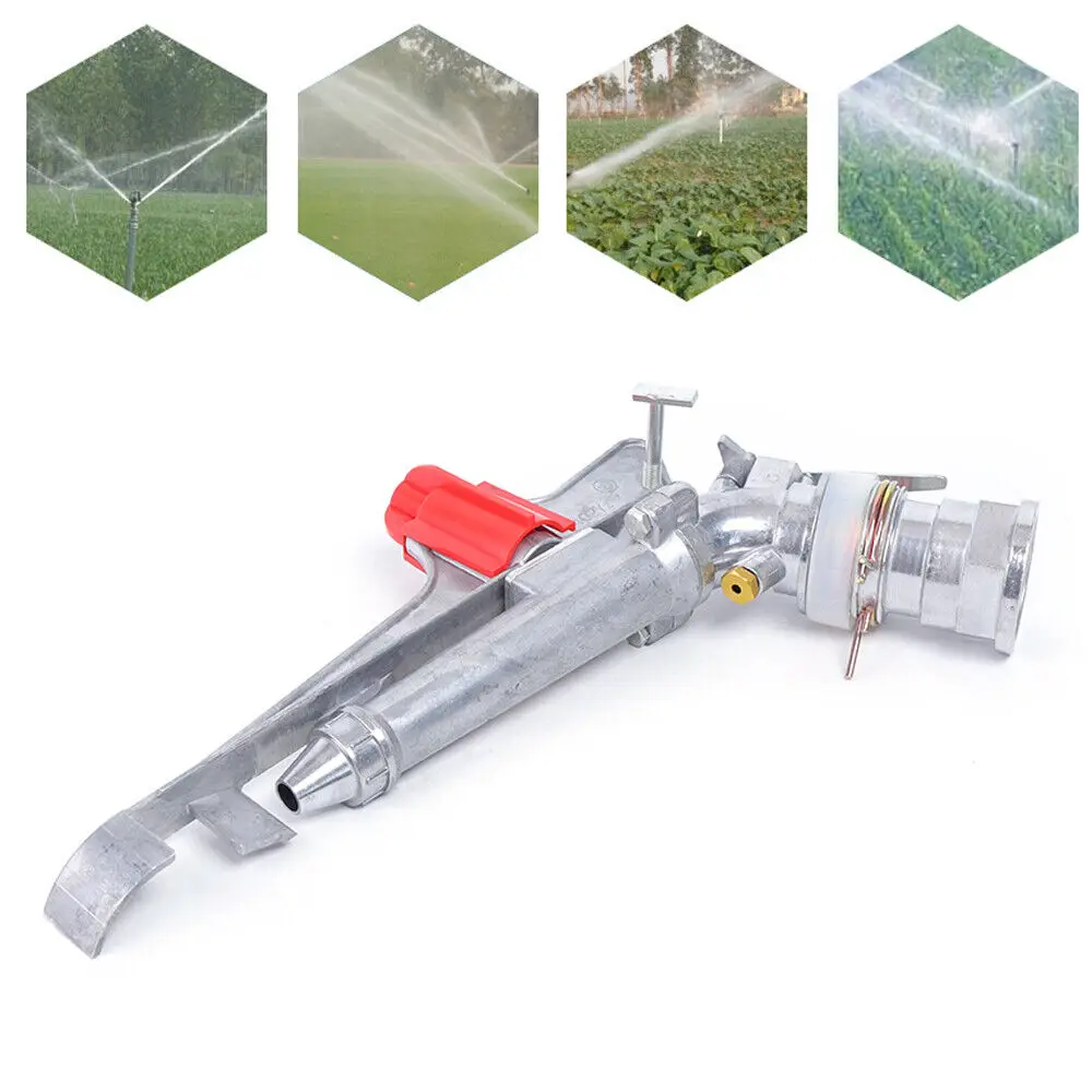 2.6'' Agriculture Irrigation Spray Gun Sprinkler Gun Large Impact Water Area 360° Adjustable Water