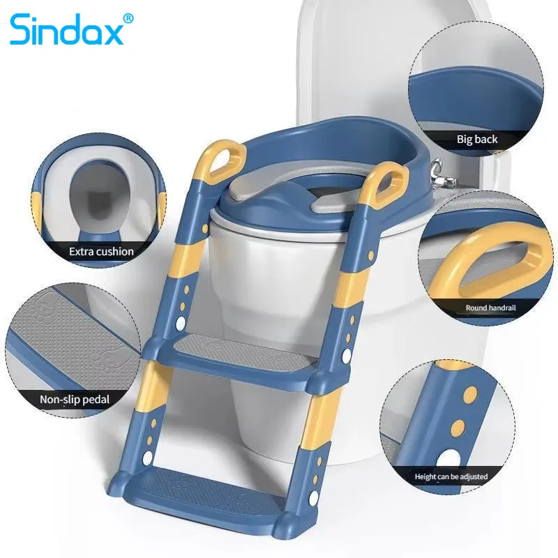 New Children's Toilet Stepped Baby Boys and Girls Toilet Training Foldable Foot Stool Toilet Seat Ring Stepped Assisted Tool