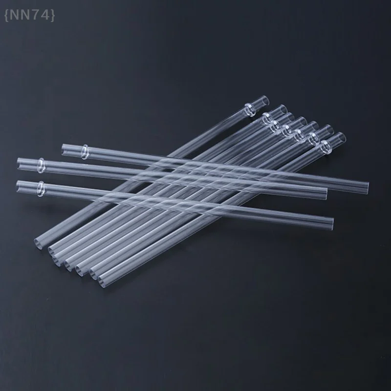 Reusable Hard White Plastic Straw 9 Inches Long Universal Water Cup With Buckle Straw Easy To Clean 10/20 Pcs