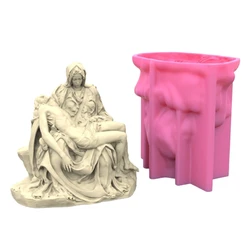 Moldes silicona Pieta, estatua romana Retro, molde resina, molde para hacer velas y jabón DIY