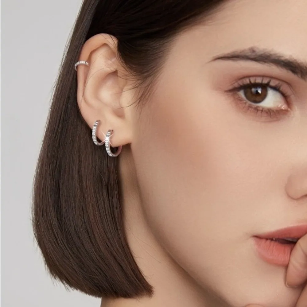 New F136 Titanium Nose Clicker Hoop Hinged Closure Silver Gold Conch Helix Earring 16G D Shape Body Jewelry Body Decor