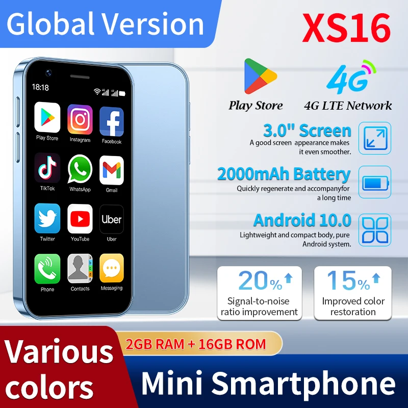 SOYES XS16, the world's smallest 4G smartphone with a 3.0-inch Android 10.0 system | 2+16/3+64 memory for ultimate portability
