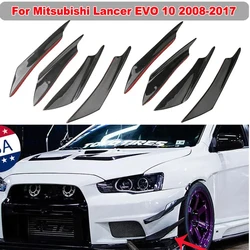 Voor Mitsubishi Lancer Evo 10 2008-2017 Voorbumper Splitter Fin Canard Valentie Spoiler Lip Diffuser Universal Auto Accessoires