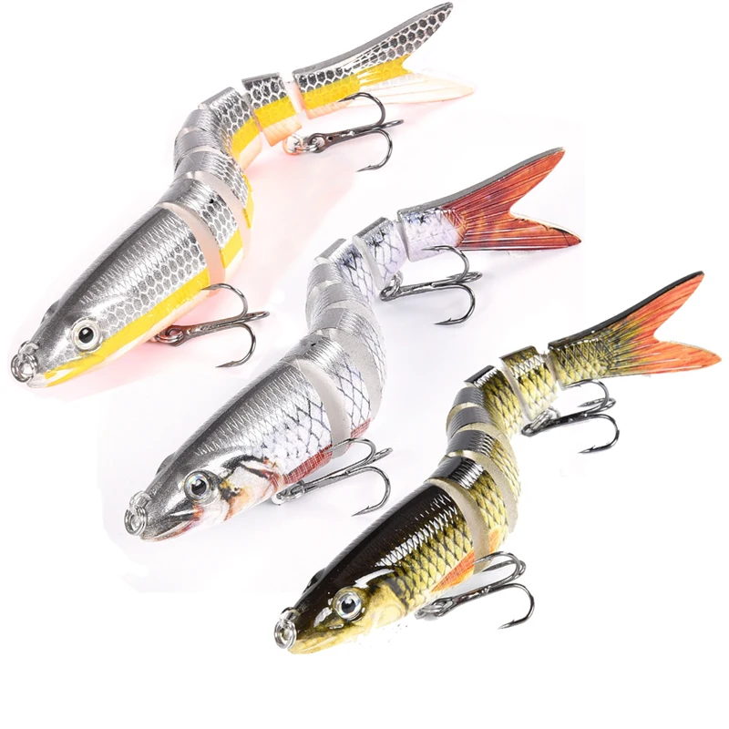 3pcs 8 Segment Vissen Lokken Multi Jointed Swimbait Kunstaas Langzaam Zinkend Bionische Visaas Cool Vistuig