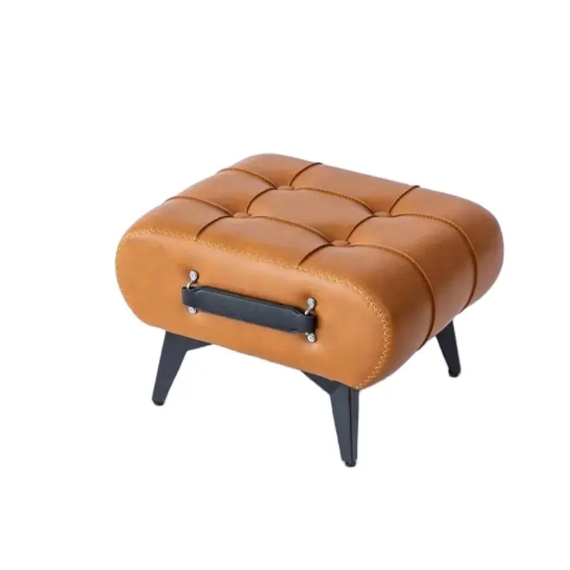 Shoe Changing Bench Entrance Stool Leather Sofa Stool Leather Stool Bedside American Light Luxury Italian Fashion Shoe Bench