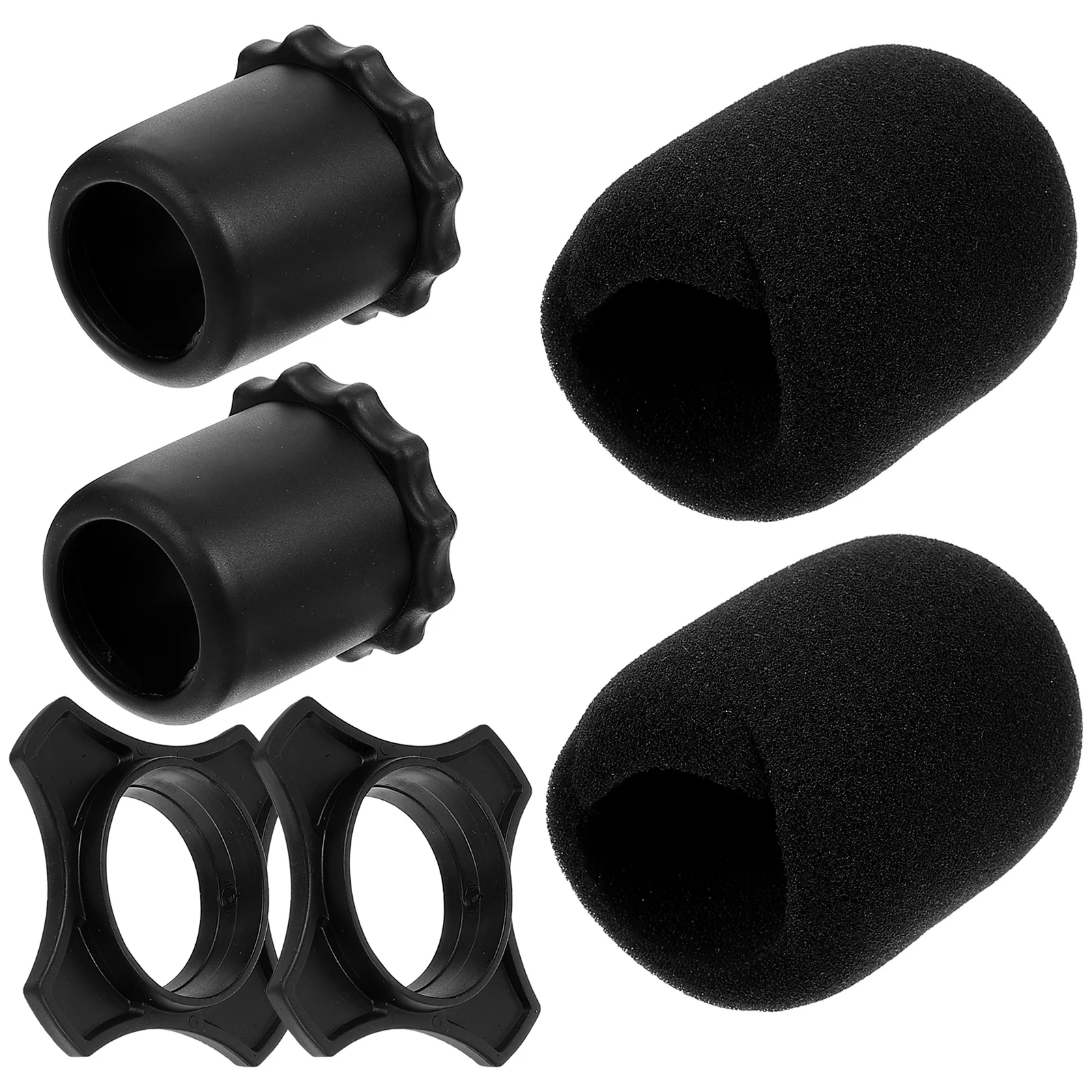 

2 Sets Indoor Microphone Cover Sponge Protective Outdoor and Anti-fall Thickened Ktv Pop-proof (black Three-piece Set) 6pcs