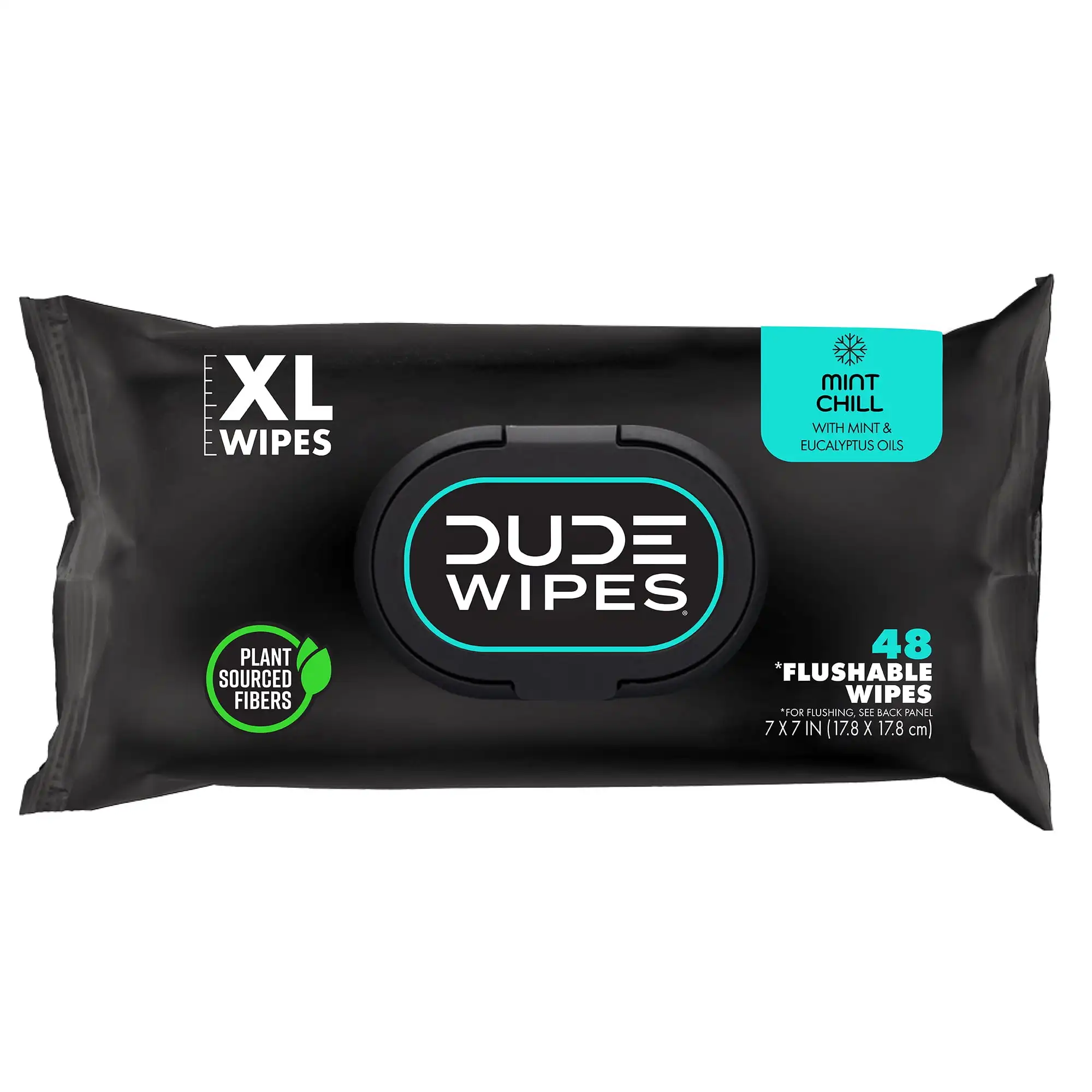 Mint Chill Wipes para homens, lenços flushable, 48 Contagem