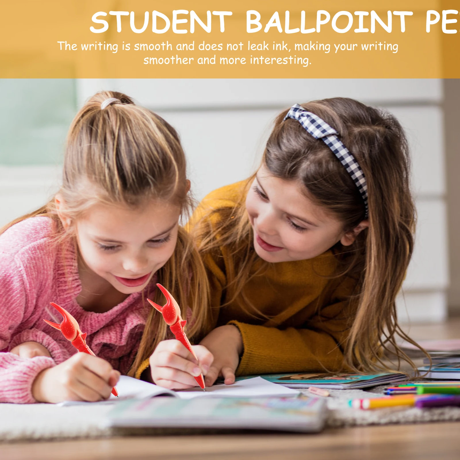 

2 шт., шариковые чернильные ручки с крабом, креативный дизайн с крабовыми когтями, гладкие ручки для письма, удобная ручка, письменные принадлежности, шариковая ручка