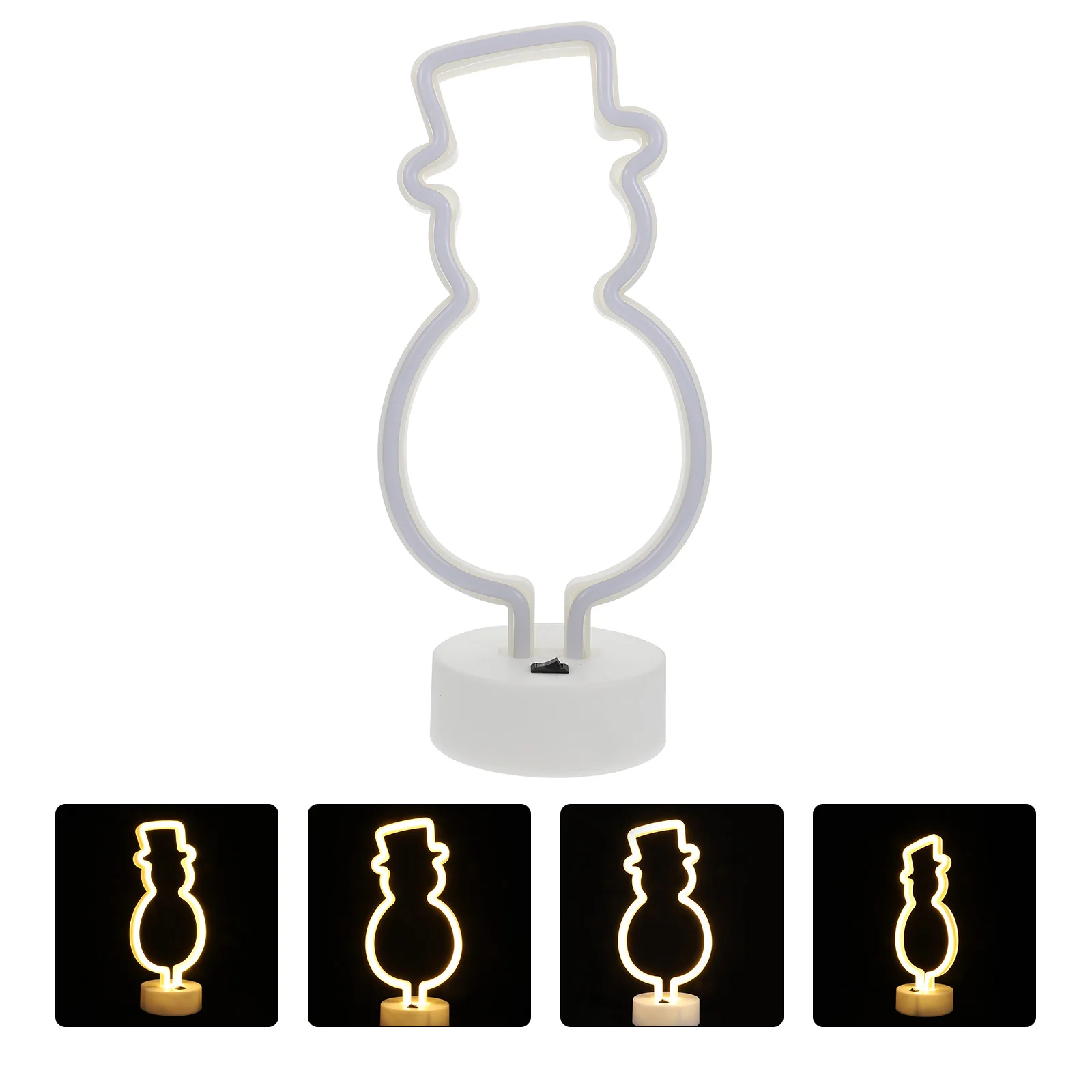 

1pc Snowman Shaped Light Xmas Party Led Night Decorative Indoor Plastic Modeling Light For Bedroom Office Christmas