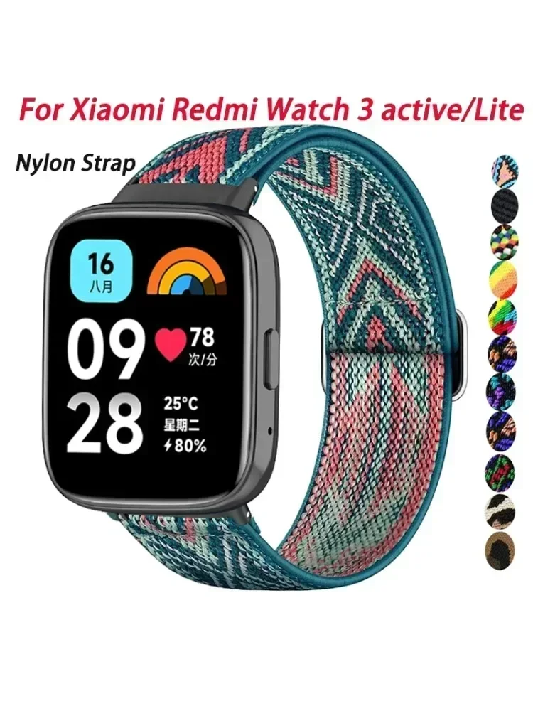 Nylon Starp For Xiaomi Redmi Watch 3 Active/Lite Band Elastic Replacement Wristband Bracelet Correa Belt For Redmi Watch 3 Lite