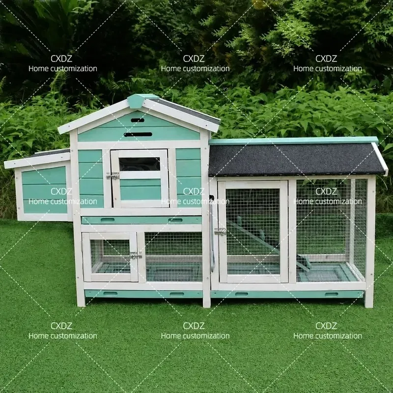 Large Double Layer Pet House for Cats Rabbits Pigeons and Chickens with Removable Tray Indoor Animal Cage Nest