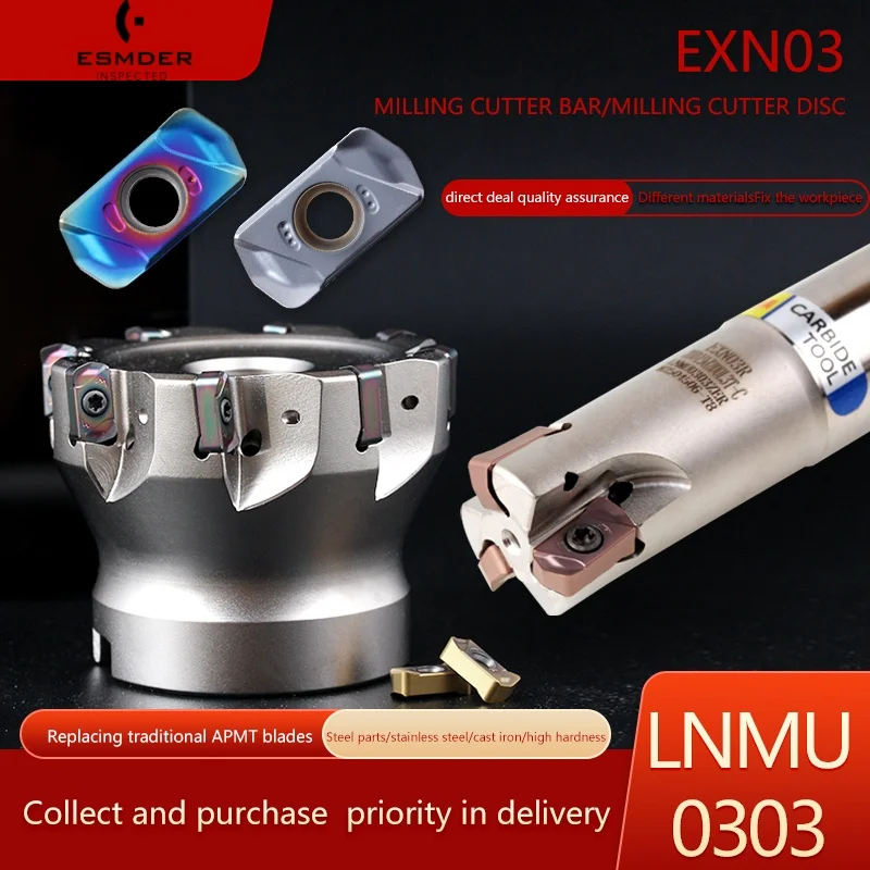 LNMU0303ZER เครื่องกลึงคาร์ไบด์ MJ LNMU0303ZER W เครื่องมือกัดกลึง CNC เครื่องตัดฟีดสองด้านได้อย่างรวดเร็วใบมีดตัด LNMU0303