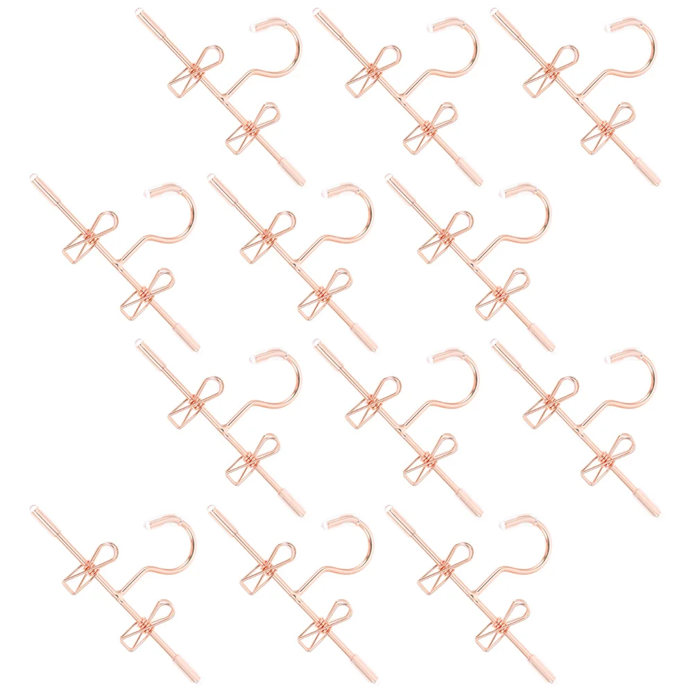 12 Pcs Baby Dolls Hanger Clothes Hangers Mini House Tiny Pet Hanging Rose Gold Supplies