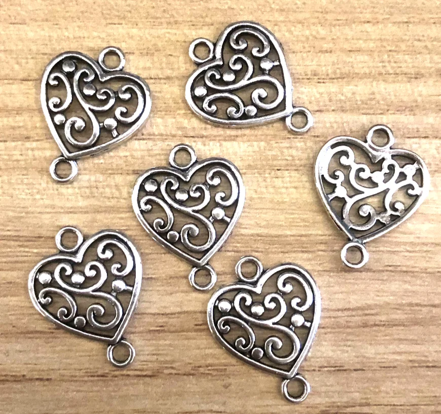 

35pcs 15*19mm tibetan silver color heart shaped hollow connector for DIY findings Zinc Alloy metalHW2637