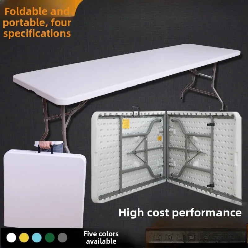 Folding Plastic Dining Table Outdoor Camping Long Table Home Use Foldable Table Camping Table Picnic Table Desk Table Camp Table