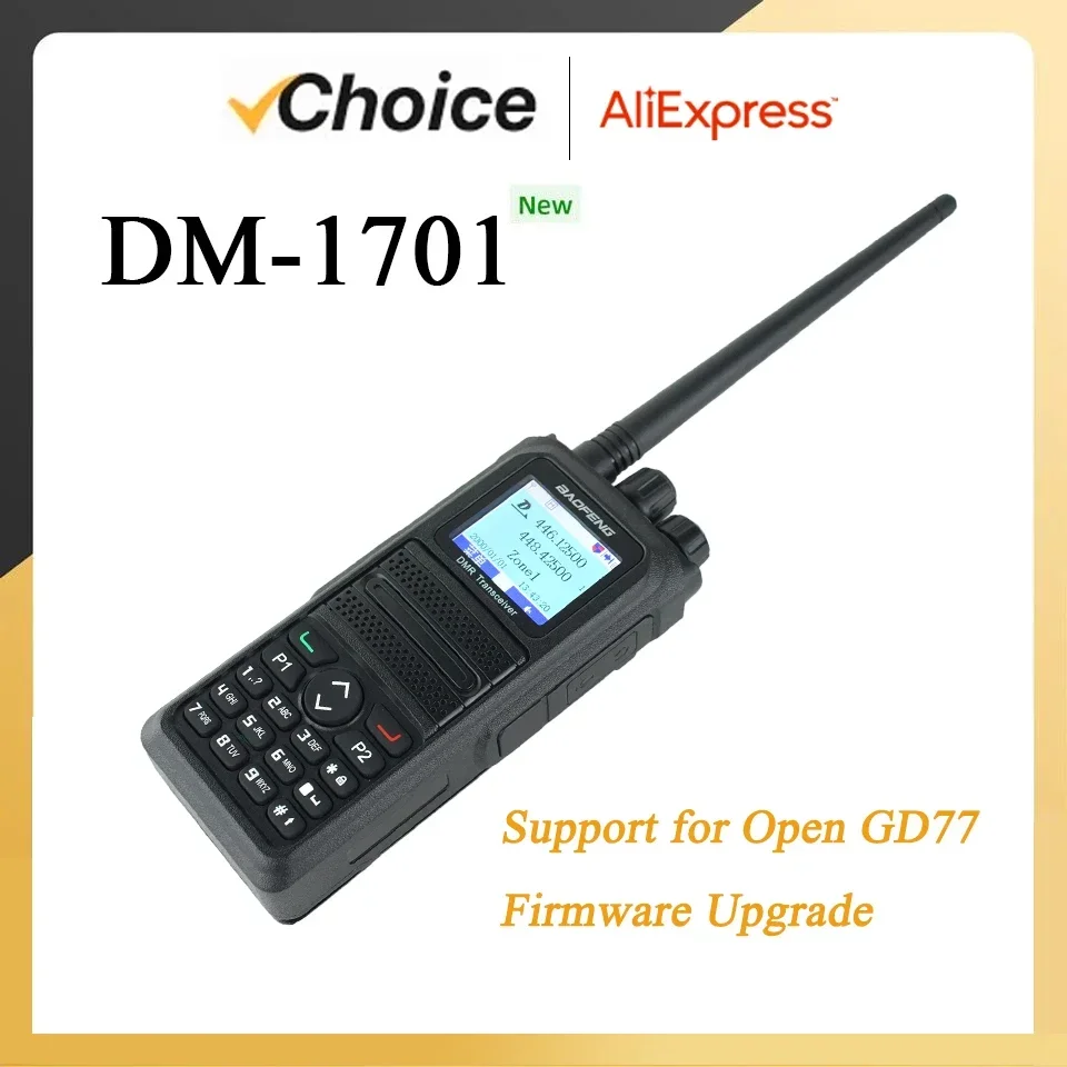 Baofeng Walkie Talkie DM-1701 DMR Dual Mode Analog and Digital Radios Tier 1&2 Dual-Time Slot DM1701 Ham Dual-Band DM-1801 DM-5R