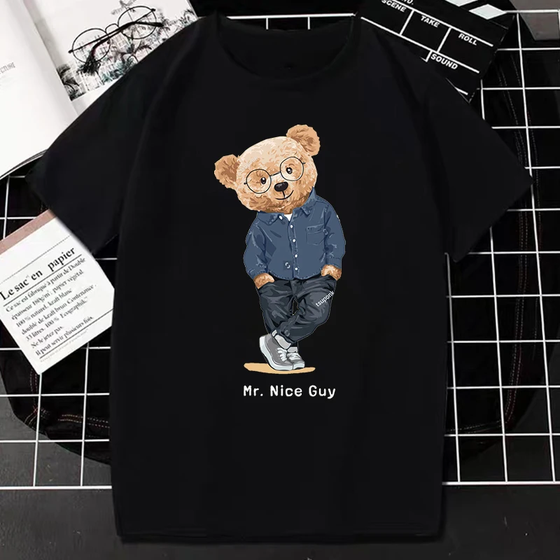 Kawaii Teddy Bear Graphic Tshirt Cute Cartoon Print Tops Boy Girl Fashion Summer Short-sleev Tees Camisetas Harajuku Streetwear