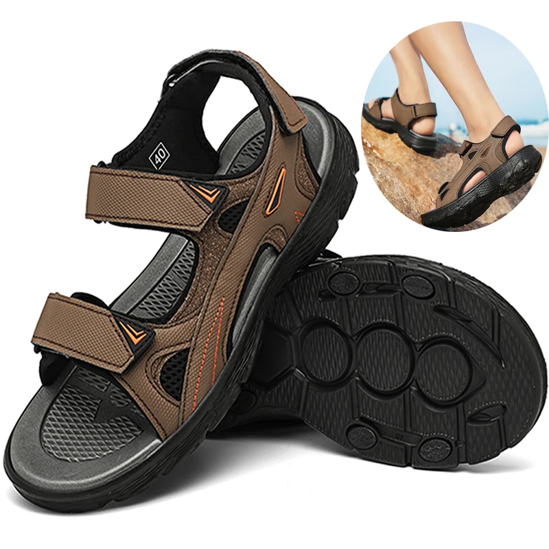 Men 20243 Summer Sandals for Men Leisure Beach Sandals Male Summer Shoes Lightweight Outdoor Casual Shoes