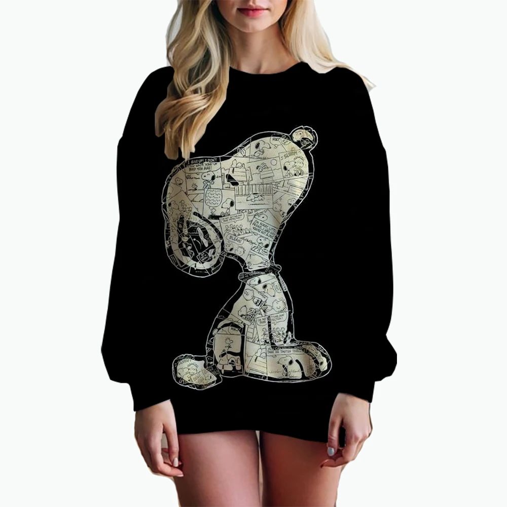 

Snoopy Cartoon Anime Women's Hoodie Spring and Autumn Edition Women's Round Neck Hoodie 2024 New Fashion Couple Sportswear Top