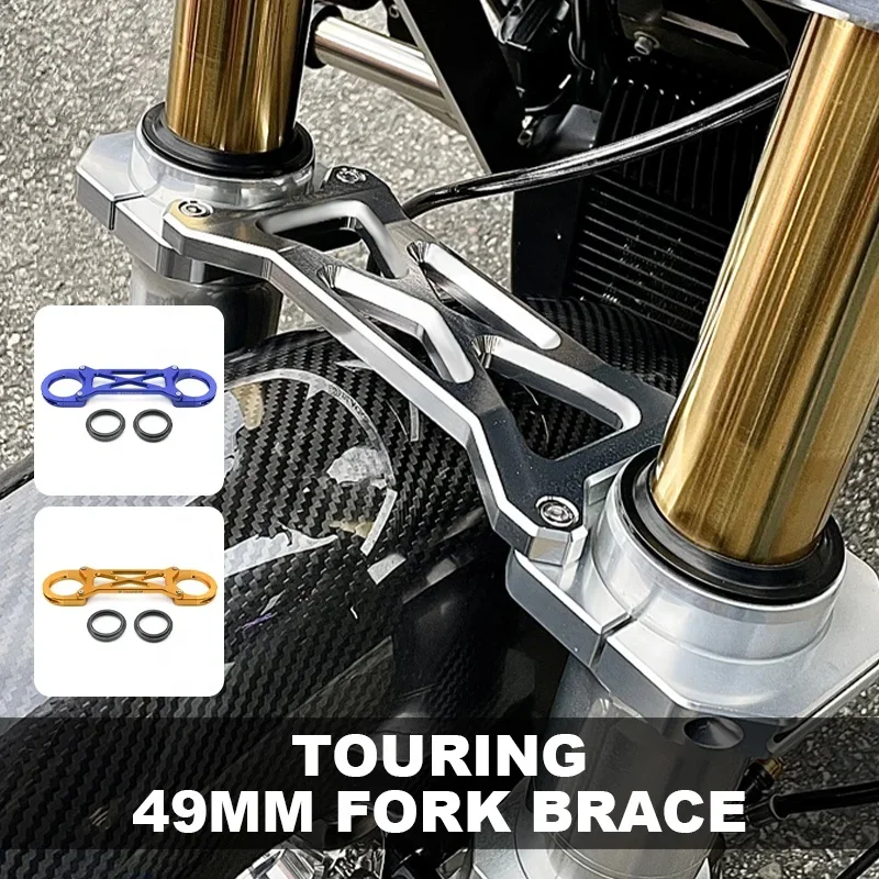 2025Fit HD Touring Models 49mm Front Ends Fork Brace for Road Glide Street Glide Adds Rigidity Stylish Motorcycling Body Systems