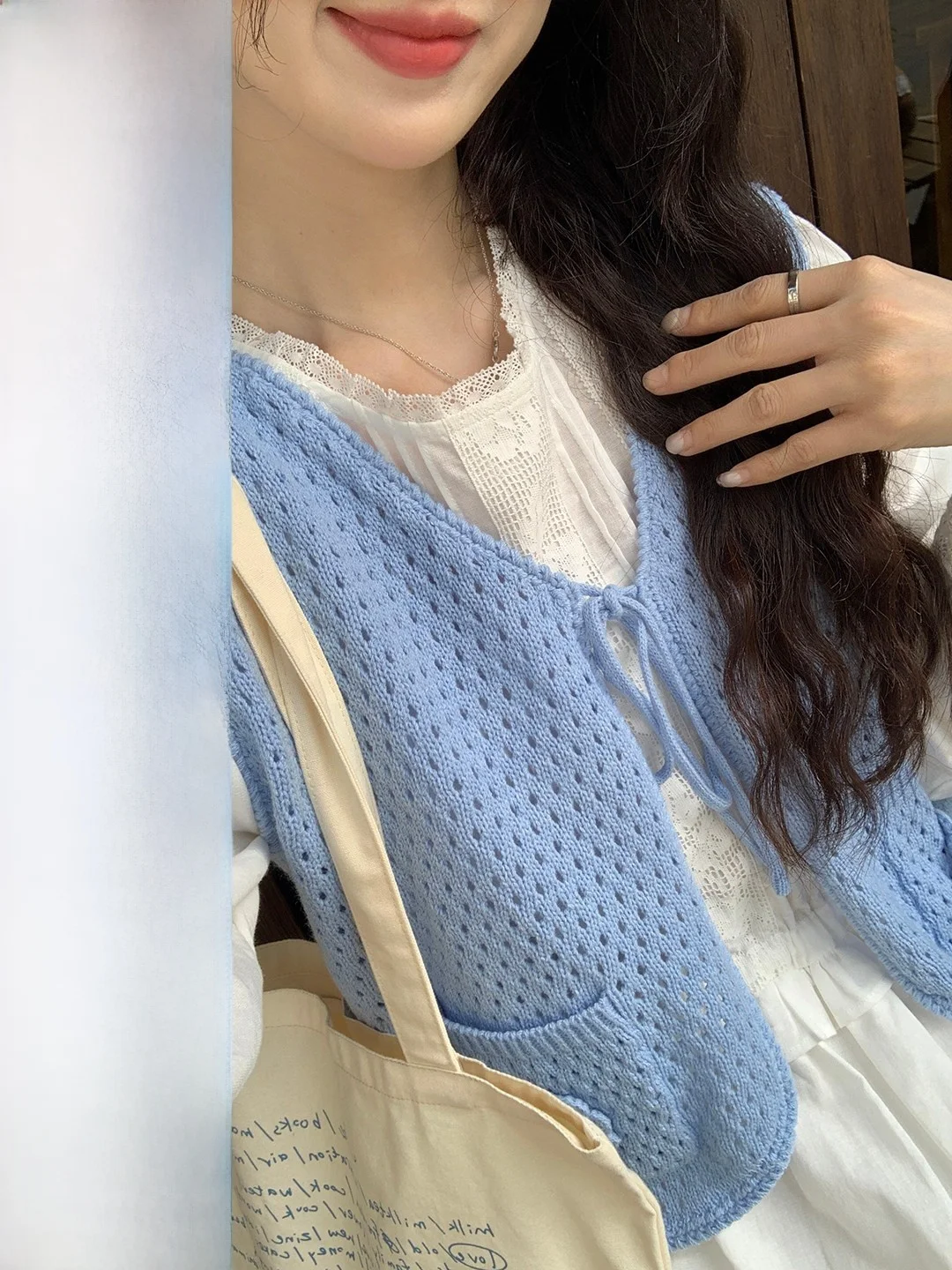 

Стильный корейский вязаный кардиган-жилет с вырезами, свободного кроя, с поясом, для женщин, повседневная одежда