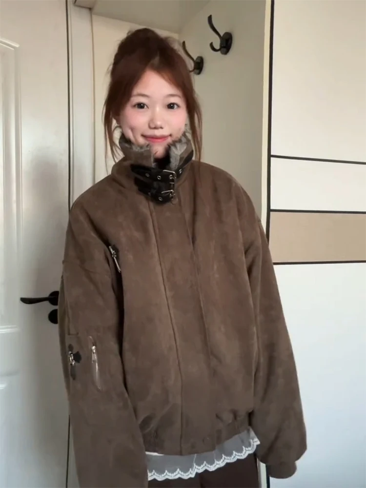 معطف Jaet من القطن للرجال من Retro American Sle مع ياقة من الفرو بتصميم متقاطع ملابس خارجية شتوية دافئة