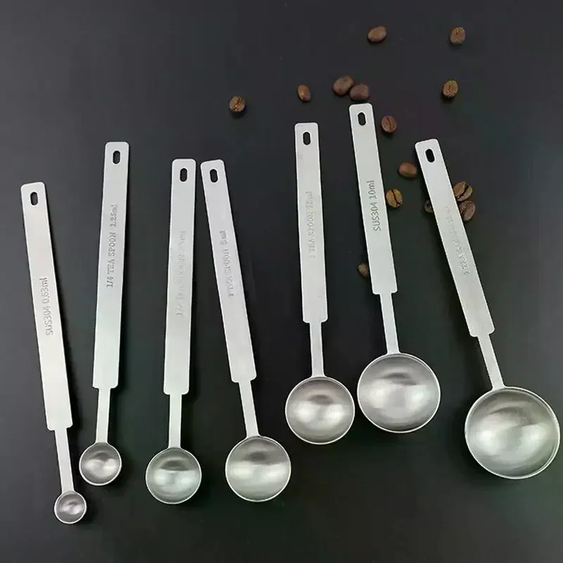 Coffee Scoops Long Handle 304 Stainless Steel Tablespoon Stackable Kitchen Measuring Spoon Fits Coffee Container 1/4Pcs