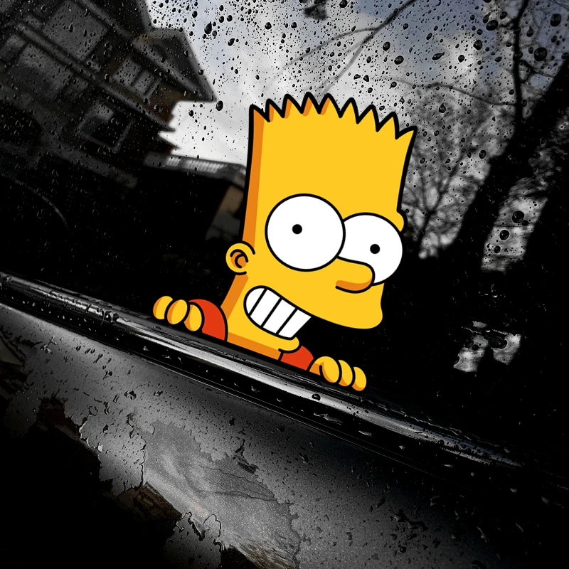 The Simpsons Car Stickers Party Window Stickers Funny Cartoon Reflective Stickers Car Motorcycle Decorative Waterproof Stickerss