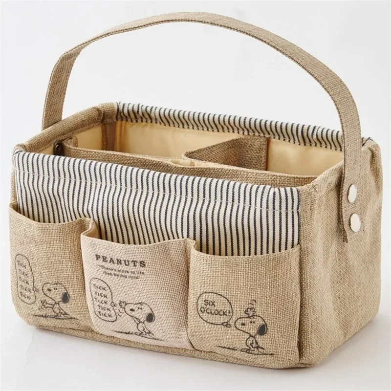 New Cartoon Cute Snoopy Handbag Cosmetic Bag Desktop Storage Bag Large Capacity Storage Box bag