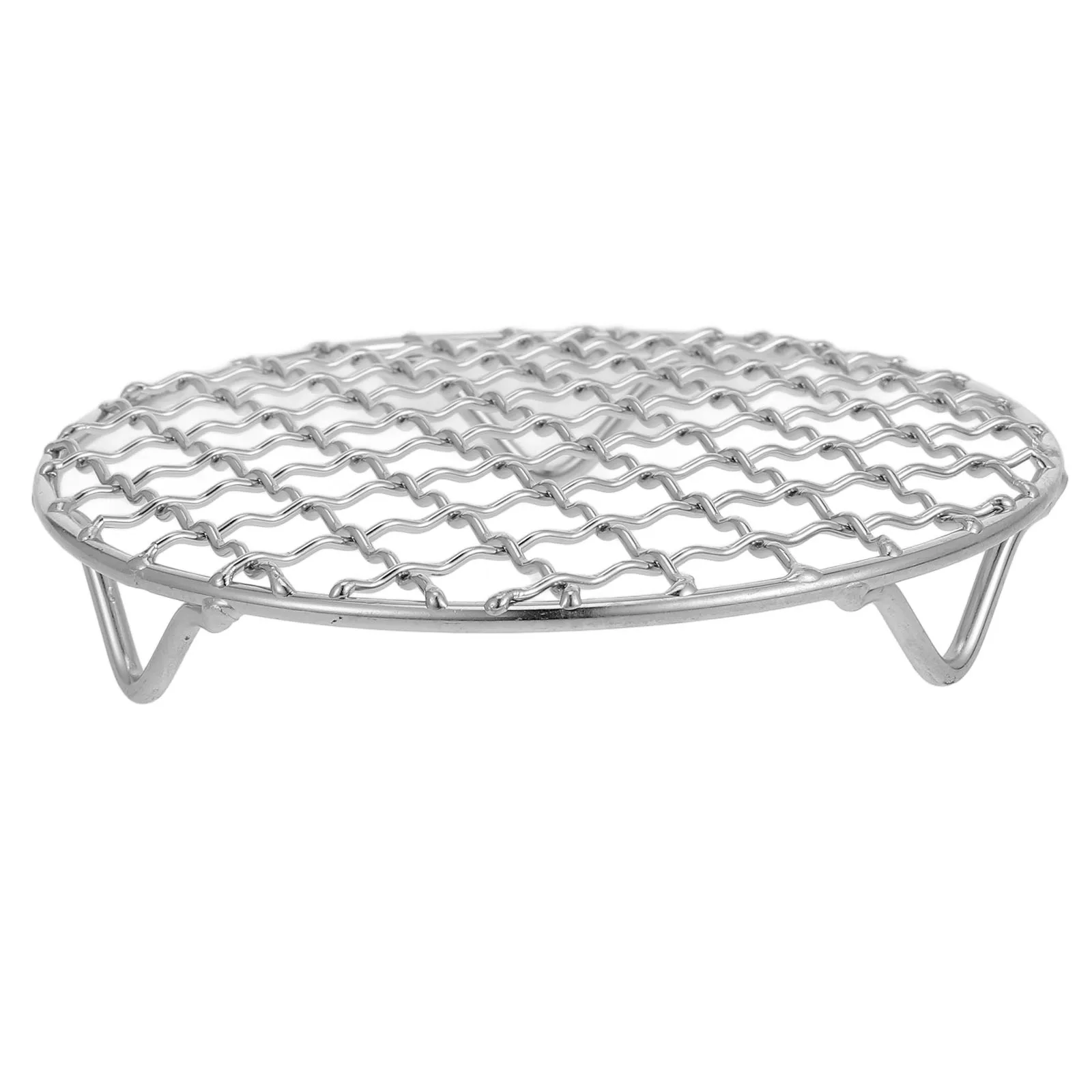 

Stainless Steel BBQ Mesh Rack Round with Legs for Electric Stove Air Fryer Baking Grilling Nets Steam Pizza Canning Cooling Cake