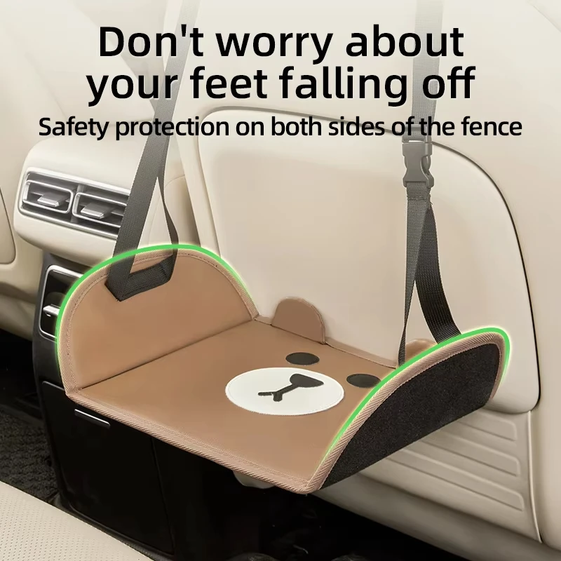 Car Seat Foot Rest Universal Fit High Density Sponge Car Footrest Adjustable Strap Comfortable Leg Support for Vehicle