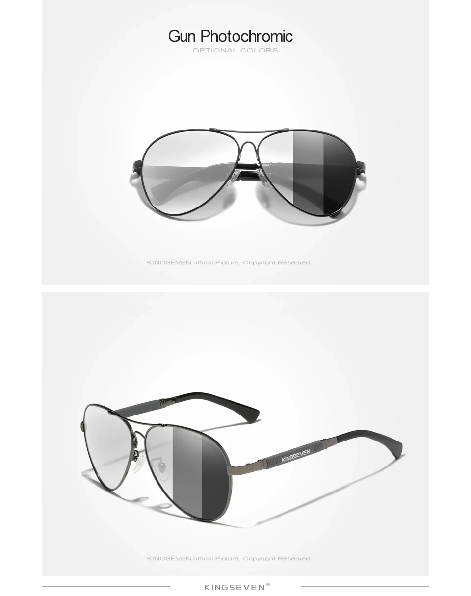 Kingseven Herren hochwertige Sonnenbrille Sonnencreme polarisierte UV400 Brille Frauen Pilot fahren Anti-Reflexion kausale Brillen – Detail 9