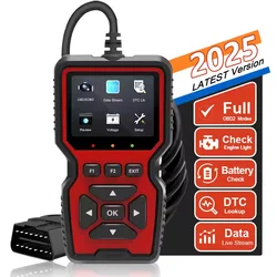 OBD2 Live Data Professional Mechanical OBD2 Scanner Diagnostic Tool Code Reader for Check Engine Light Battery Voltage Testing