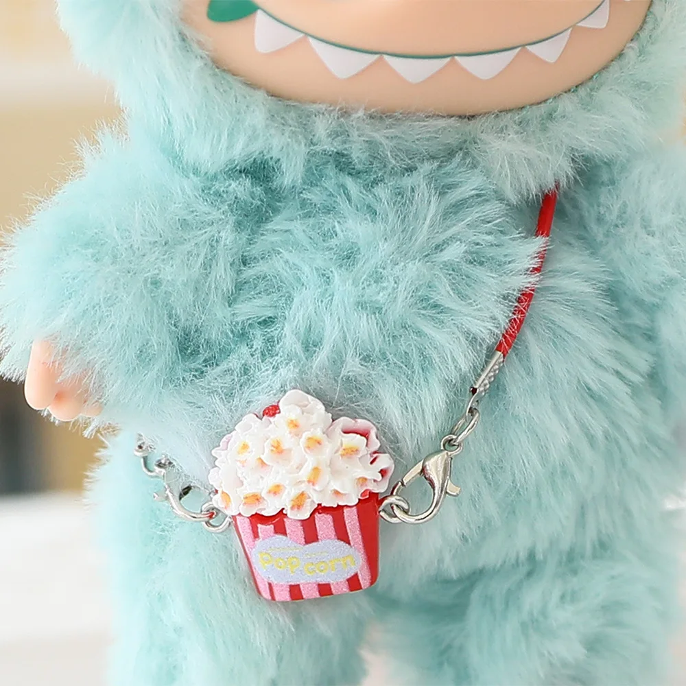 ملحقات دمية الفشار الصغيرة لملحقات Labubu دمية جديدة نموذج صغير ملحقات شجرة الفشار حقيبة قلادة الدمية