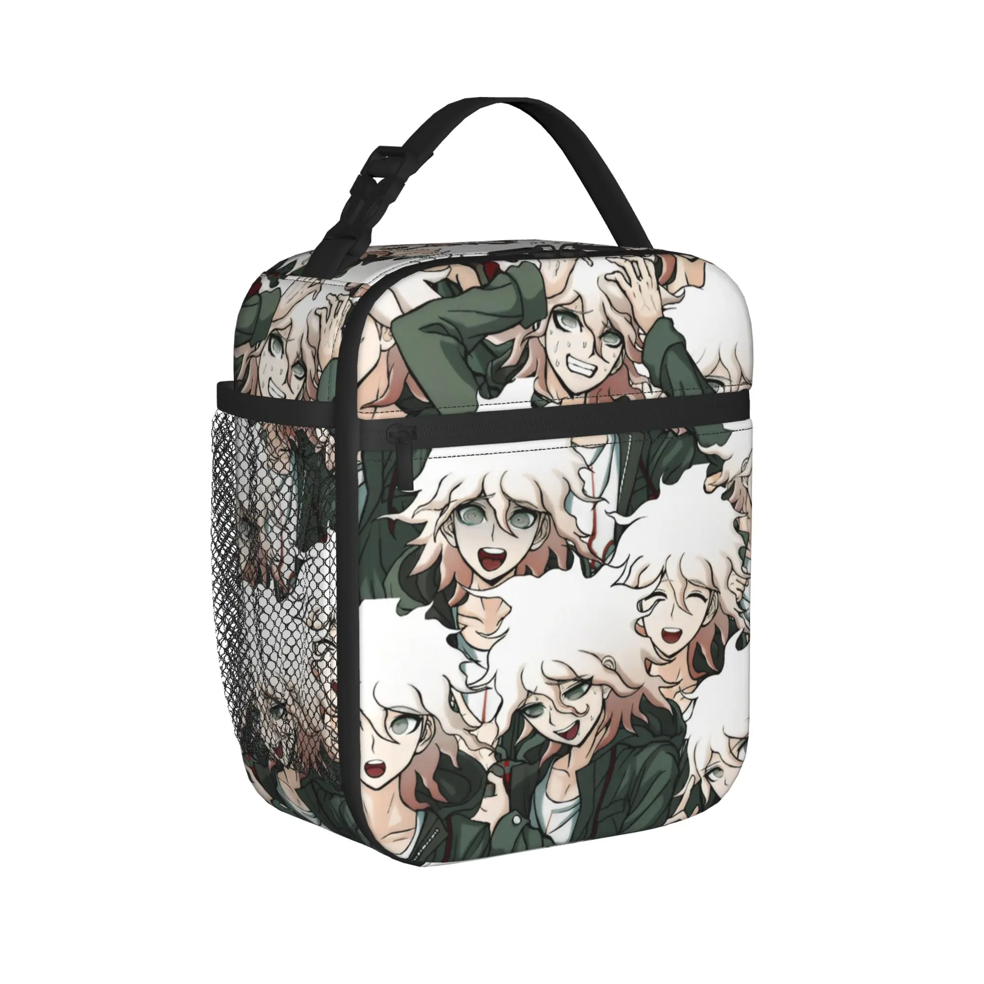 Nagito Komaeda Anime Thermal Insulated Lunch Bags Danganronpas Anime Portable Food Bag Container Thermal Cooler Lunch Box