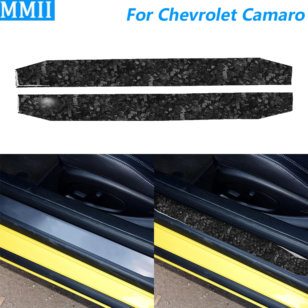 

Для Chevrolet Camaro 2016-2025: Накладки на внутренние пороги из кованого карбона, декоративные элементы, аксессуары для автомобиля, наклейки
