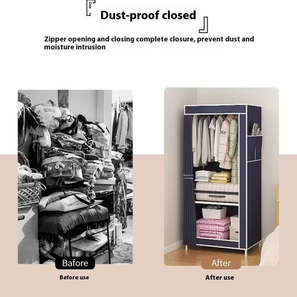 Minimalist Foldable Wardrobe Plastic Storage Cabinet Room Furniture Cheap Bedrooms Wardrobes Closet Armable Home Storage Rack image 4