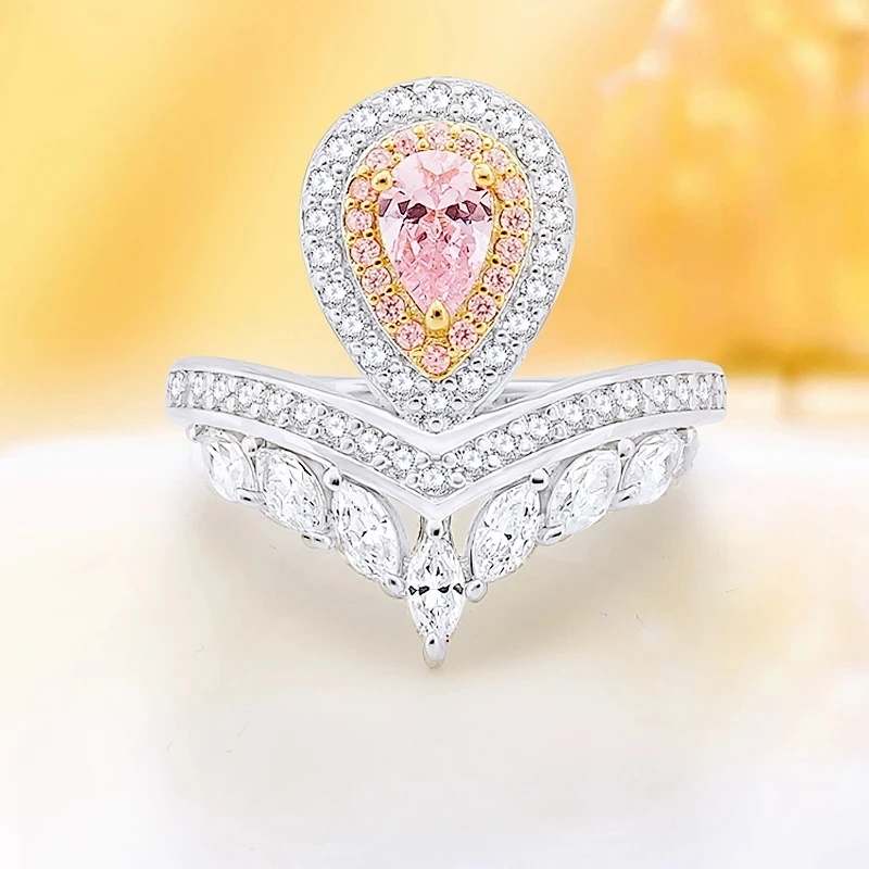 

Crown rings, women's light, luxurious, sweet, and elegant princess style 925 sterling silver wedding jewelry wholesale