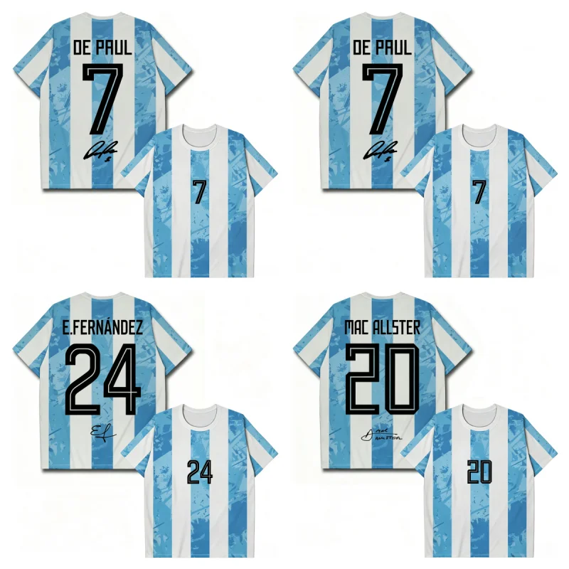 Argentine Team Messi No.10 Family Member Football T-shirt - Sports Shirt Short Sleeved Shirt That Fans Must Collect in 2026