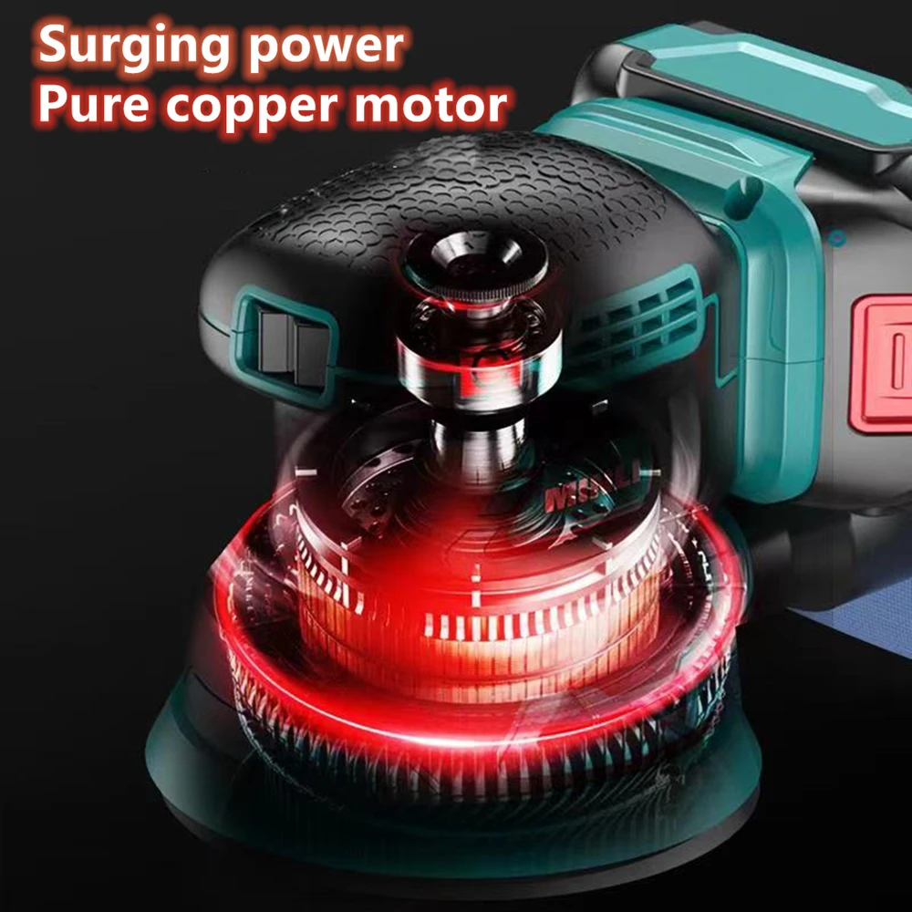 20V Wireless Electric Random Orbital Sander Polisher Tool Polishing Machine Grinder for Car Paint Care Rust Removal