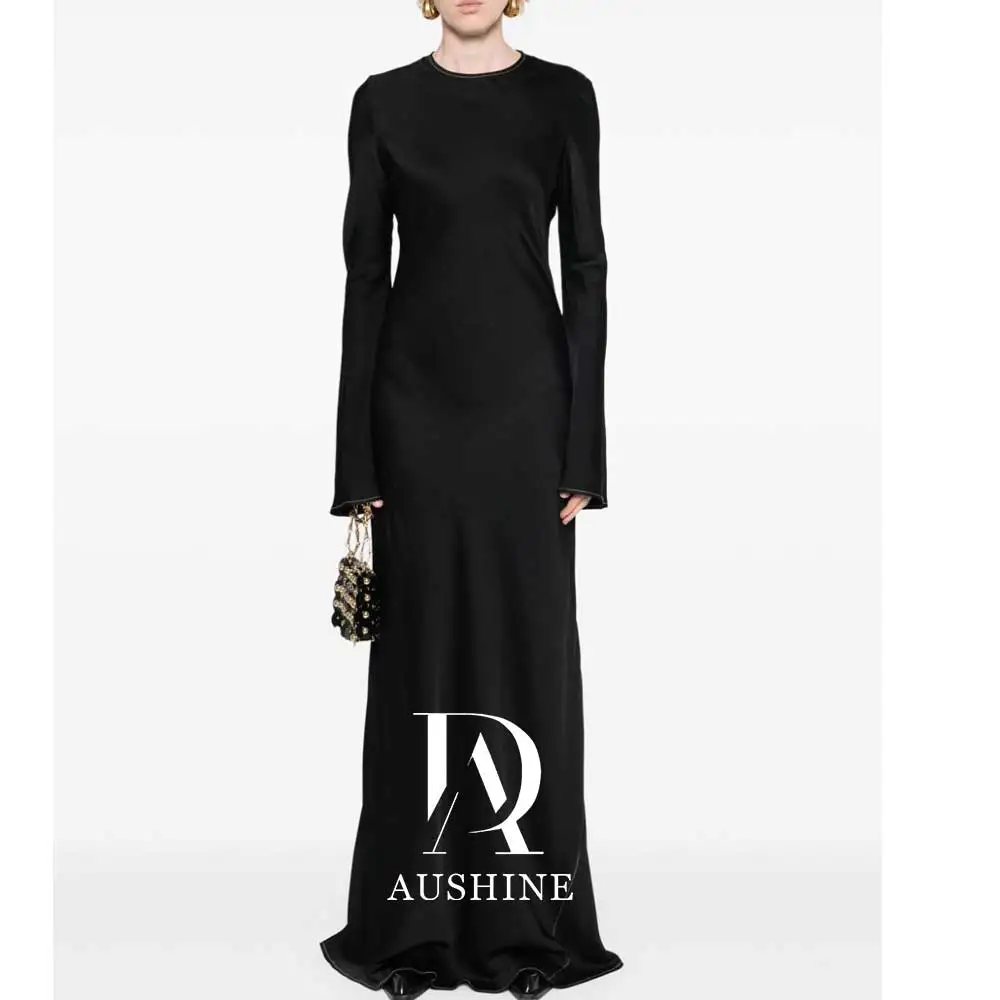 Aushine Customized Birthday Evening Dress Floor Length Full Sleeves Summer Elegant Wedding Party Gowns For Women Arab 2024Fu