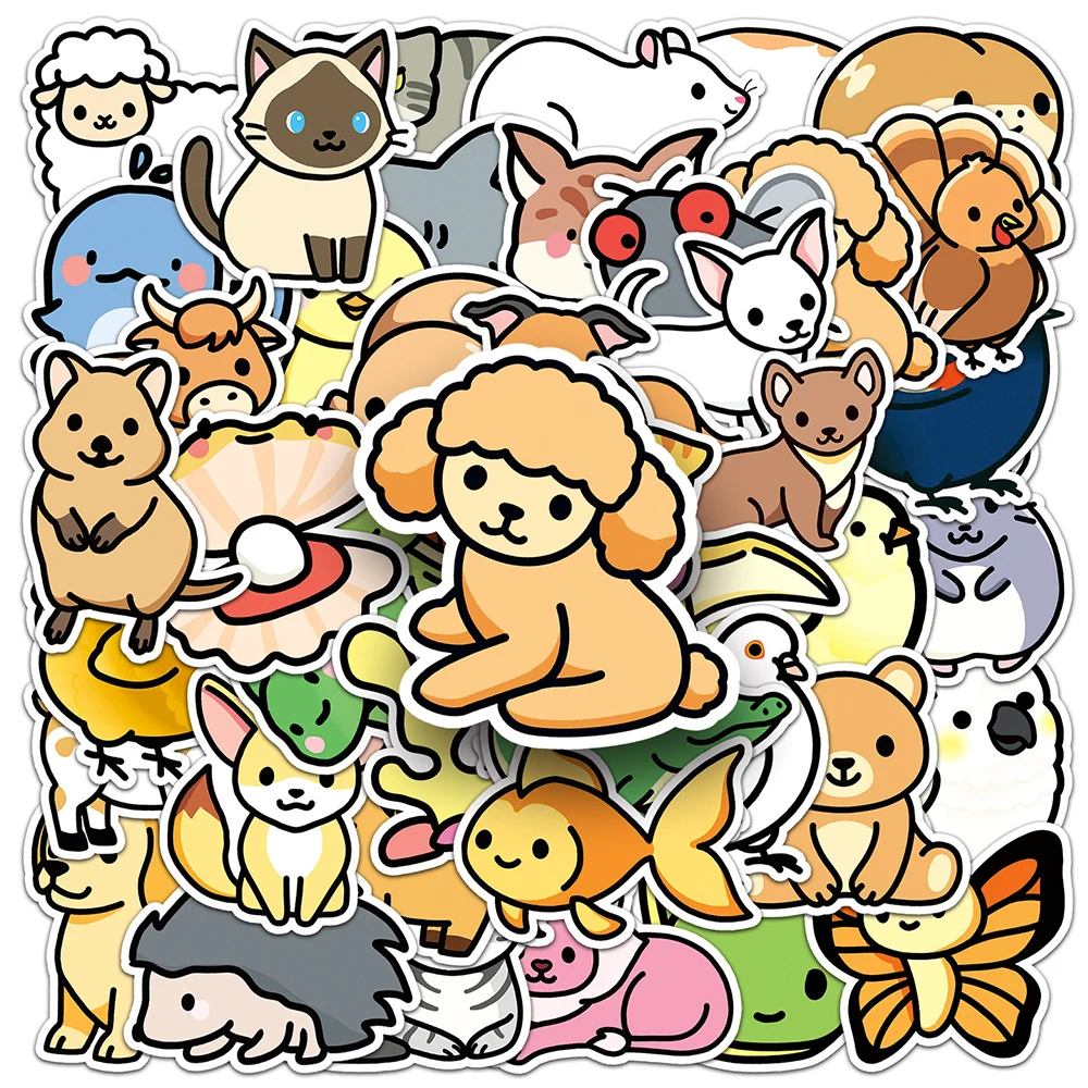 

10/30/50pcs Cute Cartoon Animal Stickers Decals Notebook Laptop Suitcase Guitar Fridge Luggage Car Decoration Sticker Kids Toy