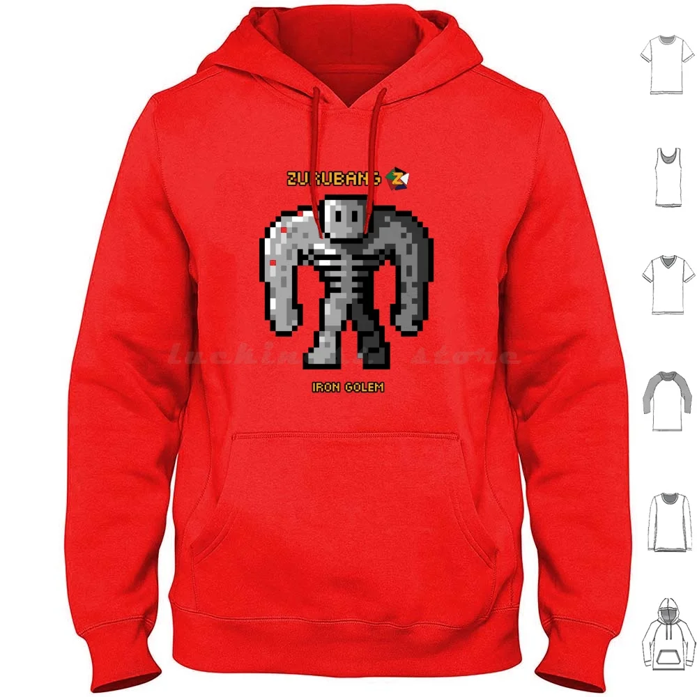 Iron Golem-Zurubang Hoodie cotton Long Sleeve Zurubang Iron Golem Golem Fantasy Pixel Pixel Art Pixelart Game Cardgame Game