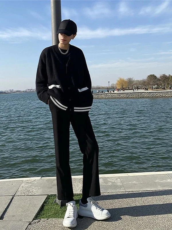 

Мужские брюки Cleanfit American Sle Casual, свободного кроя, с высокой и низкой талией, из полиэфирного волокна, для зимы и весны, модные