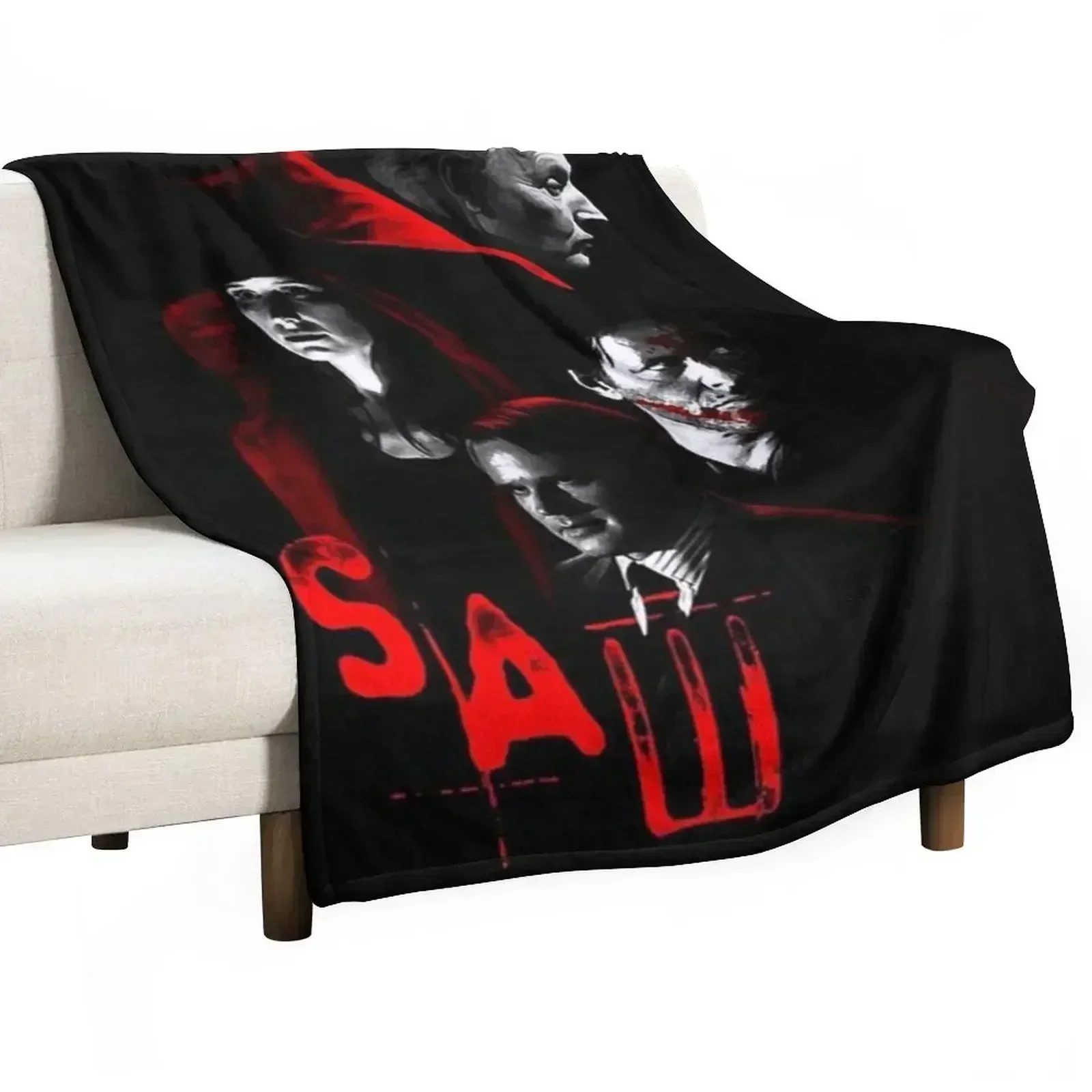 saw movie poster Throw Blanket Sofa Quilt Sofa Blankets