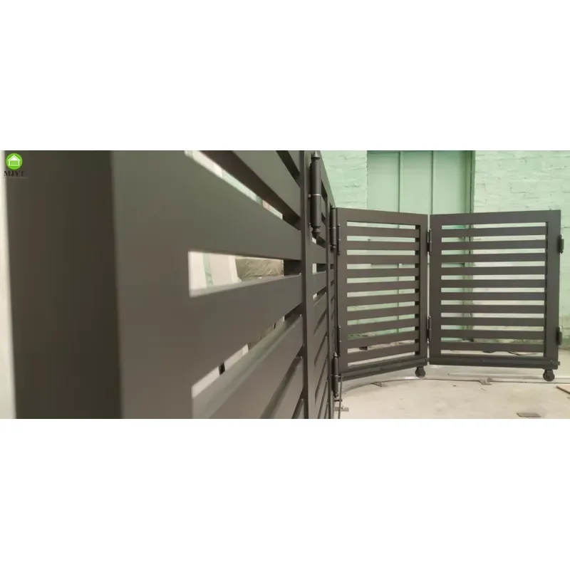 90 Degree Angle Gate - Black Grey Rotating Track Automatic Gate Corner Rotation Sliding Gate Garden Driveway Gates