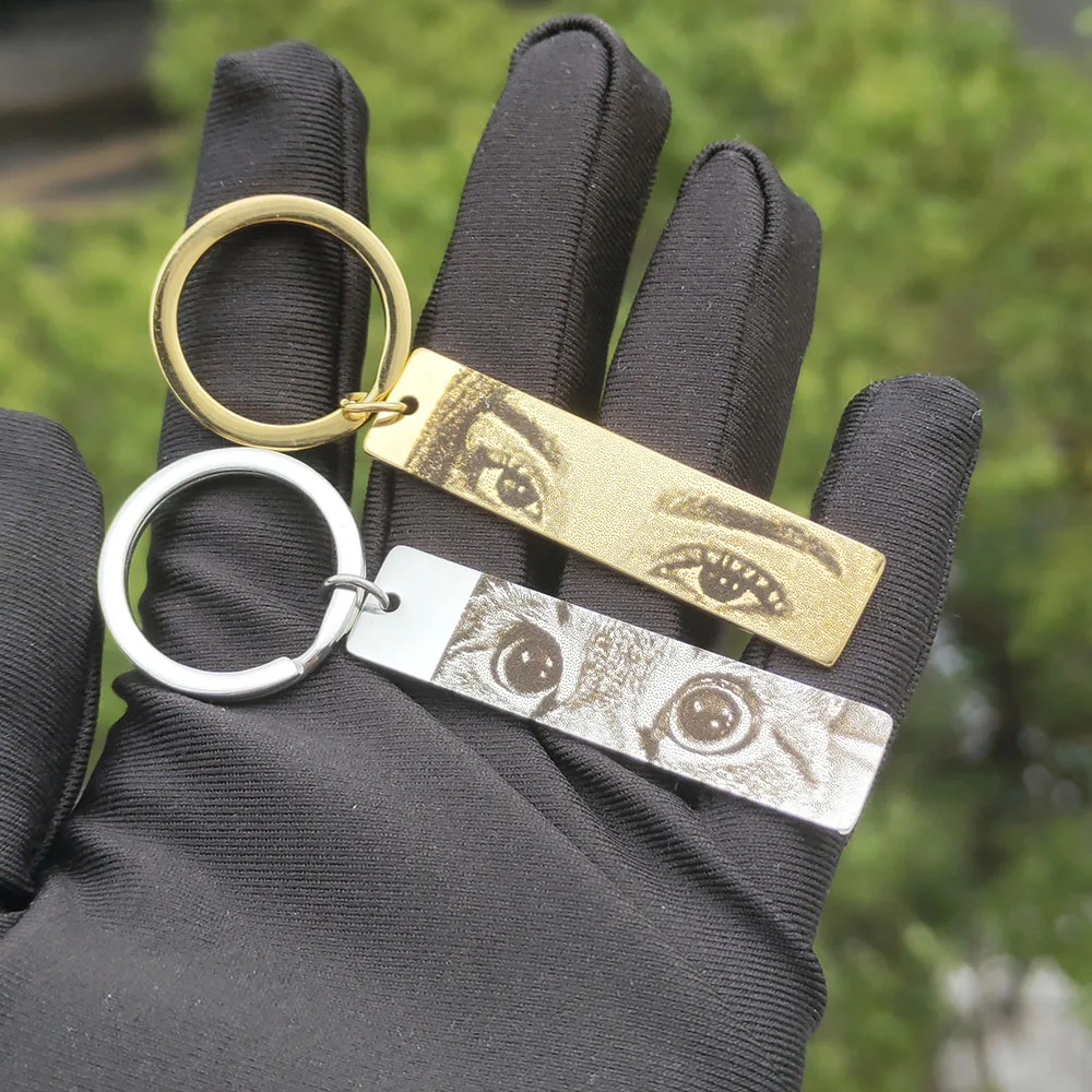 

Custom Photo Keychain Personalized Eye Picture Key Ring Bag Charm 2 Styles DIY Image Pendant Gift for Men Women Unique Accessory