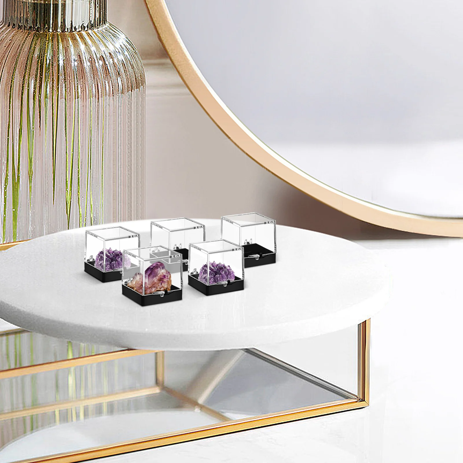 Storage Basket Specimen Display Box Square Container Transparent Case Plastic Man Foldable Bins