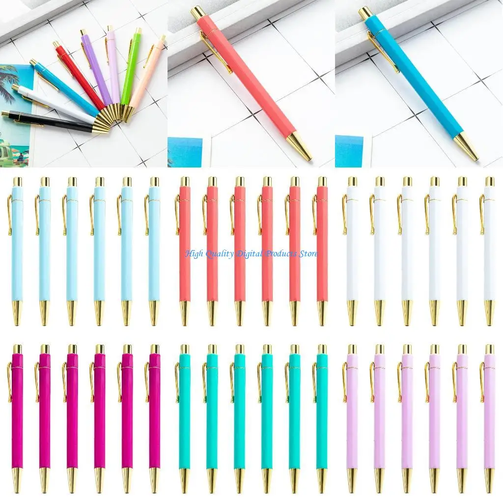 

U2JE 6x/Set Retractable Ballpoint Pen Oil Pen Smooth Writing Pen School Supplies